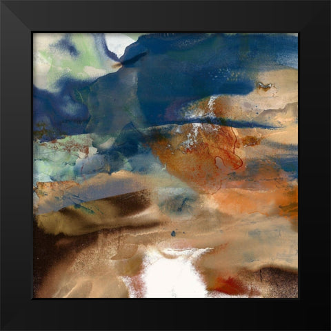 Orange Tide I Black Modern Wood Framed Art Print by Jasper, Sisa
