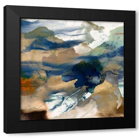 Orange Tide II Black Modern Wood Framed Art Print with Double Matting by Jasper, Sisa