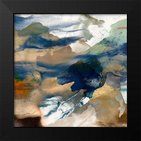 Orange Tide II Black Modern Wood Framed Art Print by Jasper, Sisa
