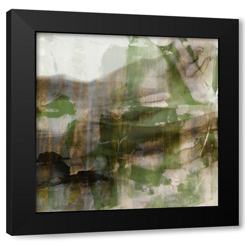 Surface in Green I Black Modern Wood Framed Art Print with Double Matting by Jasper, Sisa