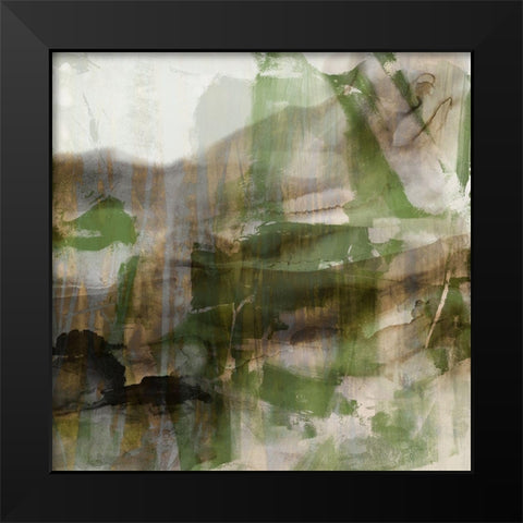 Surface in Green I Black Modern Wood Framed Art Print by Jasper, Sisa