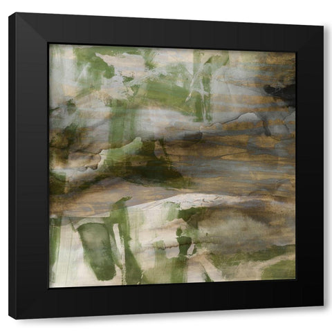 Surface in Green II Black Modern Wood Framed Art Print by Jasper, Sisa