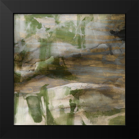 Surface in Green II Black Modern Wood Framed Art Print by Jasper, Sisa