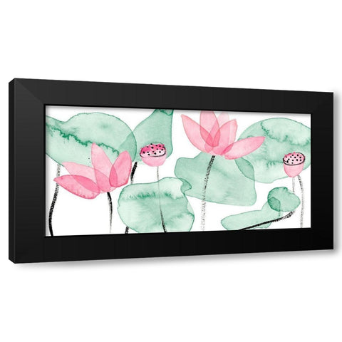 Lotus in Nature I Black Modern Wood Framed Art Print with Double Matting by Wang, Melissa