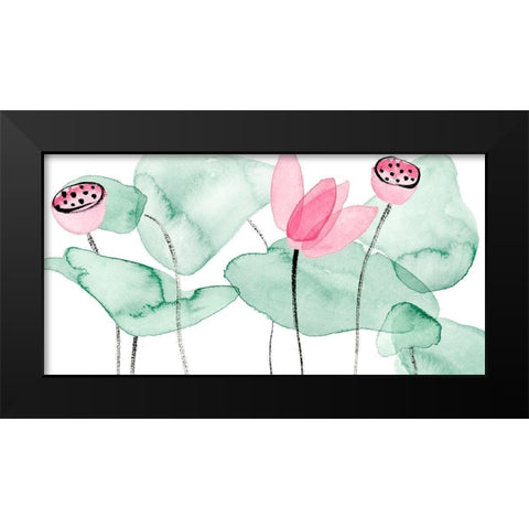 Lotus in Nature II Black Modern Wood Framed Art Print by Wang, Melissa