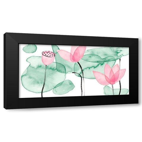 Lotus in Nature III Black Modern Wood Framed Art Print with Double Matting by Wang, Melissa