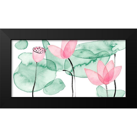 Lotus in Nature III Black Modern Wood Framed Art Print by Wang, Melissa