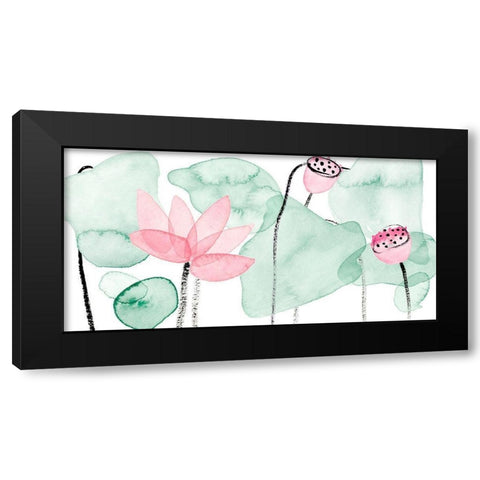 Lotus in Nature IV Black Modern Wood Framed Art Print with Double Matting by Wang, Melissa