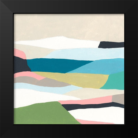 Layerscape I Black Modern Wood Framed Art Print by Vess, June Erica