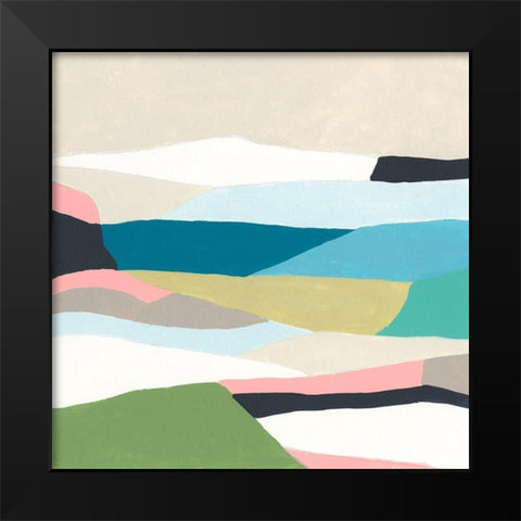 Layerscape I Black Modern Wood Framed Art Print by Vess, June Erica