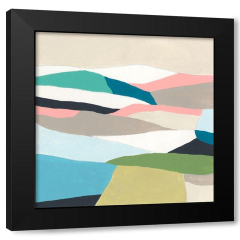 Layerscape II Black Modern Wood Framed Art Print by Vess, June Erica