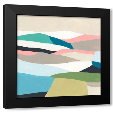 Layerscape II Black Modern Wood Framed Art Print by Vess, June Erica