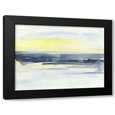 Citron Sea Horizon I Black Modern Wood Framed Art Print by Vess, June Erica
