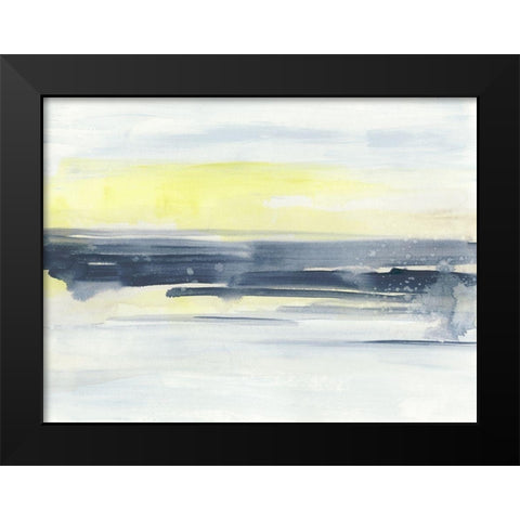 Citron Sea Horizon I Black Modern Wood Framed Art Print by Vess, June Erica