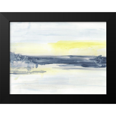 Citron Sea Horizon II Black Modern Wood Framed Art Print by Vess, June Erica