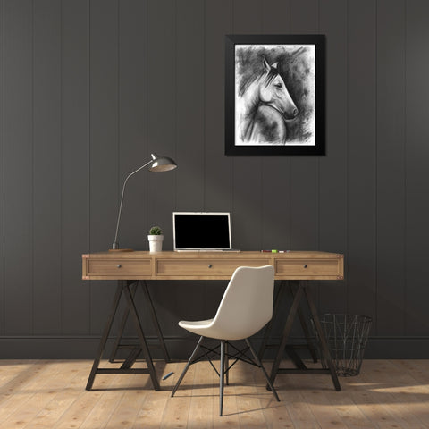 3-UP Charcoal Equestrian Portrait I Black Modern Wood Framed Art Print by McCavitt, Naomi