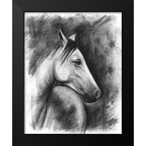 3-UP Charcoal Equestrian Portrait I Black Modern Wood Framed Art Print by McCavitt, Naomi