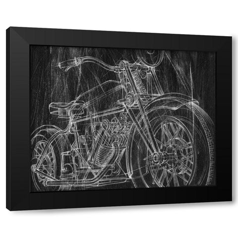 3-UP Motorcycle Mechanical Sketch I Black Modern Wood Framed Art Print with Double Matting by Harper, Ethan