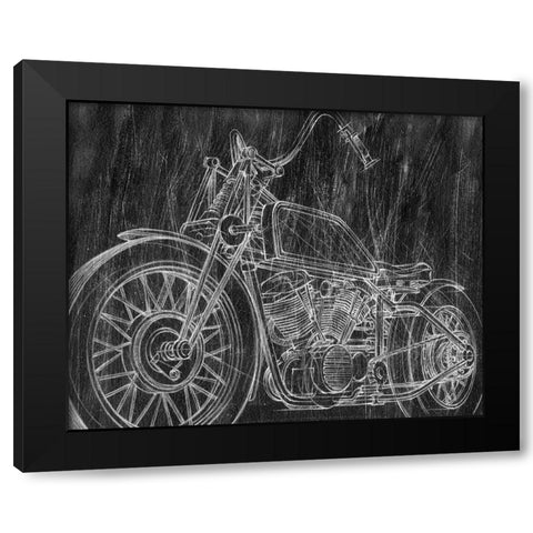 3-UP Motorcycle Mechanical Sketch II Black Modern Wood Framed Art Print with Double Matting by Harper, Ethan