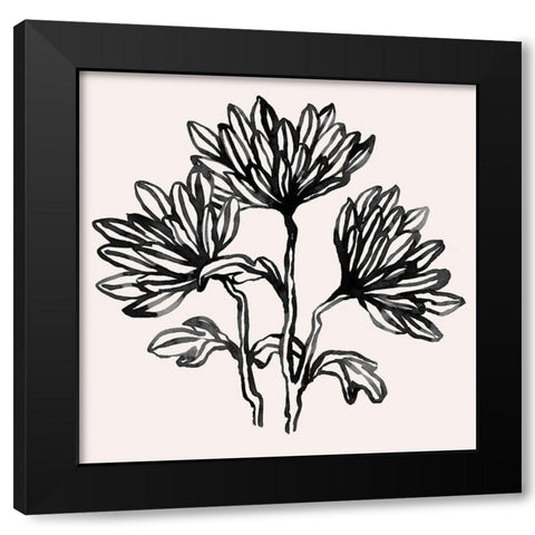 Gestural Blooms I Black Modern Wood Framed Art Print by Scarvey, Emma