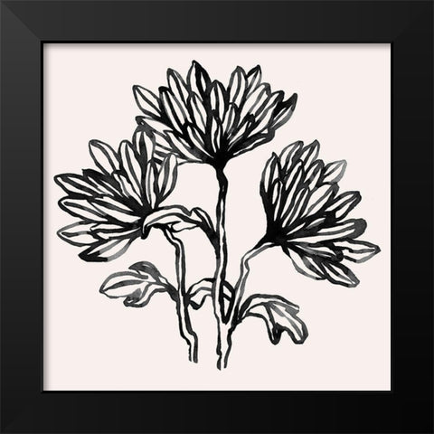 Gestural Blooms I Black Modern Wood Framed Art Print by Scarvey, Emma
