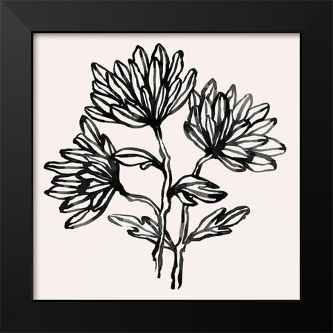 Gestural Blooms II Black Modern Wood Framed Art Print by Scarvey, Emma