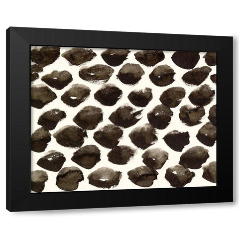 Dots Imperfection II Black Modern Wood Framed Art Print with Double Matting by Wang, Melissa