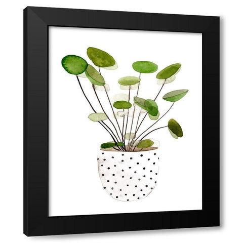 Plant in a Pot II Black Modern Wood Framed Art Print with Double Matting by Wang, Melissa