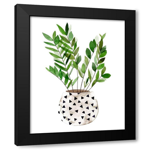 Plant in a Pot III Black Modern Wood Framed Art Print with Double Matting by Wang, Melissa