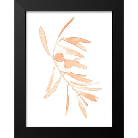 Blush Olive Branch I Black Modern Wood Framed Art Print by Scarvey, Emma