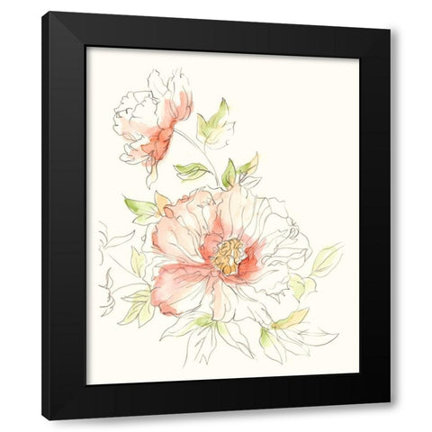 Watercolor Floral Variety I Black Modern Wood Framed Art Print by Harper, Ethan