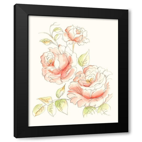 Watercolor Floral Variety IV Black Modern Wood Framed Art Print with Double Matting by Harper, Ethan