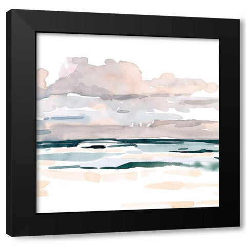 Soft Coastal Abstract I Black Modern Wood Framed Art Print with Double Matting by Scarvey, Emma