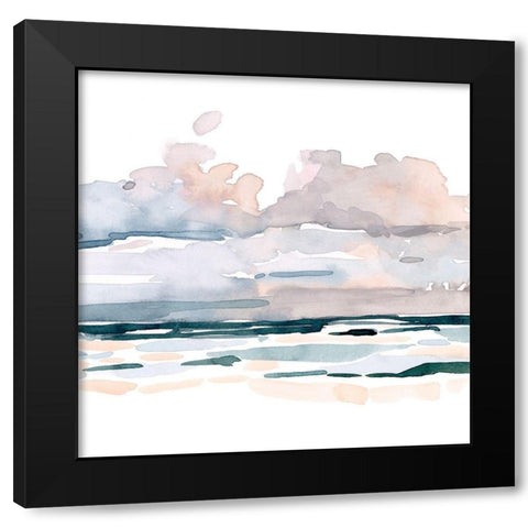 Soft Coastal Abstract II Black Modern Wood Framed Art Print with Double Matting by Scarvey, Emma