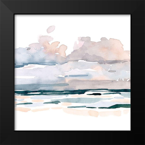 Soft Coastal Abstract II Black Modern Wood Framed Art Print by Scarvey, Emma