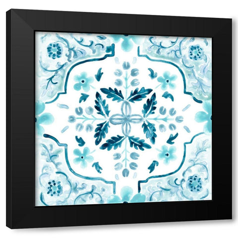 Gamla Stan Tile I Black Modern Wood Framed Art Print by Vess, June Erica