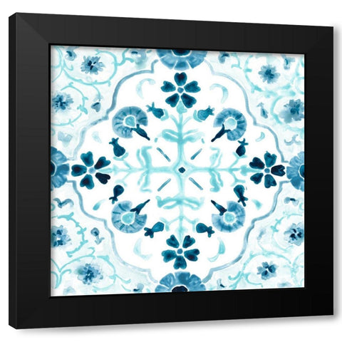 Gamla Stan Tile III Black Modern Wood Framed Art Print with Double Matting by Vess, June Erica