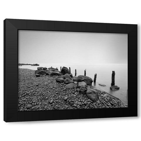 Black and White Water I Black Modern Wood Framed Art Print by McLoughlin, James