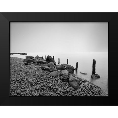 Black and White Water I Black Modern Wood Framed Art Print by McLoughlin, James