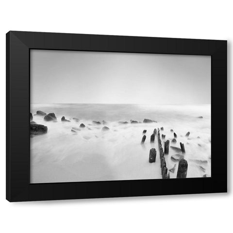 Black and White Water III Black Modern Wood Framed Art Print by McLoughlin, James