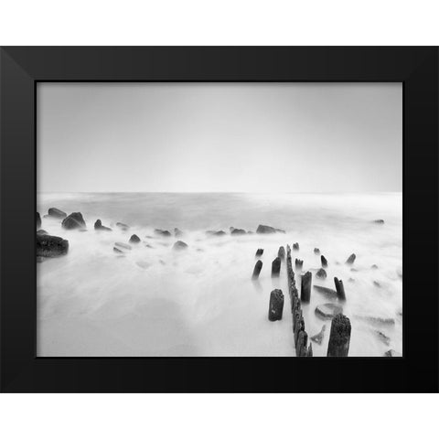 Black and White Water III Black Modern Wood Framed Art Print by McLoughlin, James
