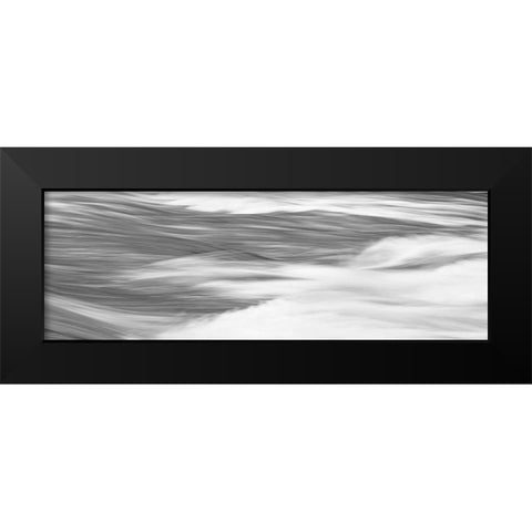 Black and White Water Panel X Black Modern Wood Framed Art Print by McLoughlin, James