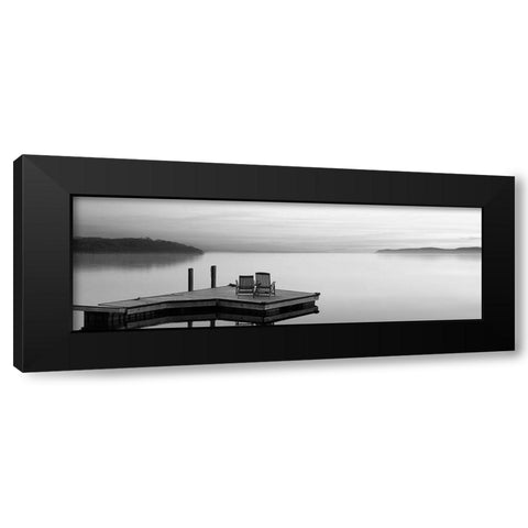 Black and White Water Panel XI Black Modern Wood Framed Art Print with Double Matting by McLoughlin, James