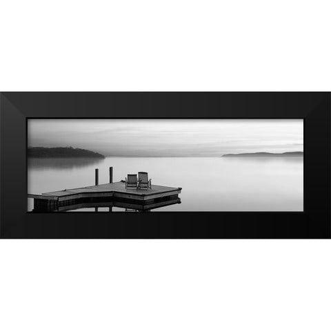 Black and White Water Panel XI Black Modern Wood Framed Art Print by McLoughlin, James