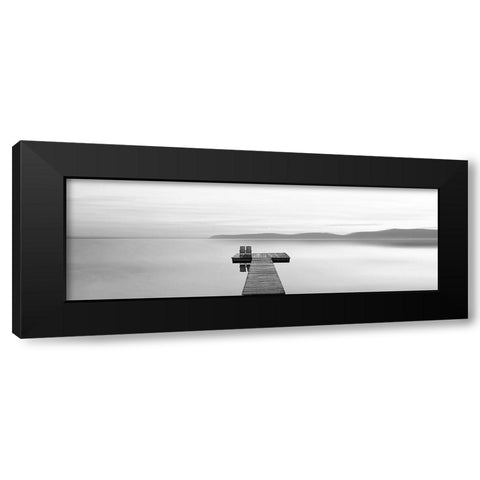 Black and White Water Panel XII Black Modern Wood Framed Art Print by McLoughlin, James