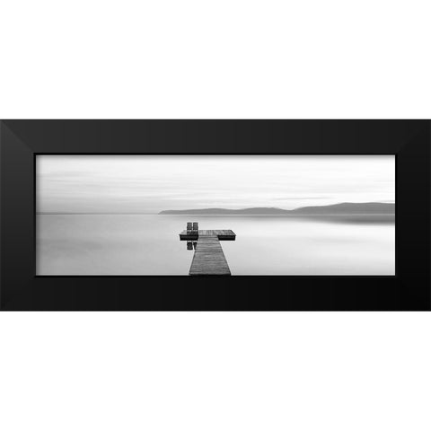 Black and White Water Panel XII Black Modern Wood Framed Art Print by McLoughlin, James