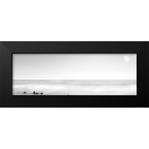 Black and White Water Panel XIV Black Modern Wood Framed Art Print by McLoughlin, James