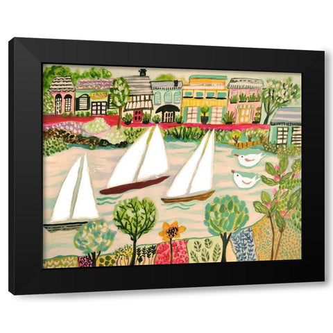 Smooth Sailing I Black Modern Wood Framed Art Print by Fields, Karen