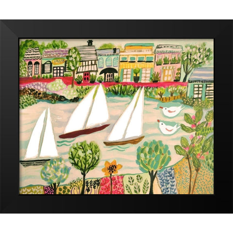 Smooth Sailing I Black Modern Wood Framed Art Print by Fields, Karen