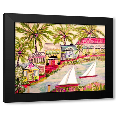 Smooth Sailing II Black Modern Wood Framed Art Print with Double Matting by Fields, Karen